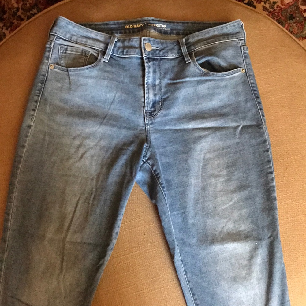 Old Navy Rockstar Jeans with Distressed Bottoms